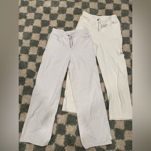 Bundle 2 pairs white high waisted straight leg jeans